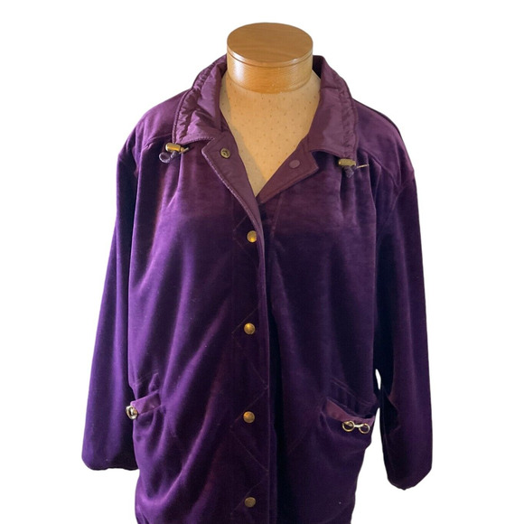 Current Seen Women's Large Purple Jacket Reversible Double Sided Velvet Feel - Picture 1 of 7